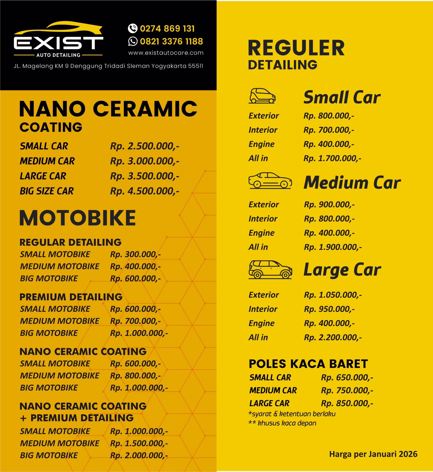 layanan exist autodetailing salon mobil jogja